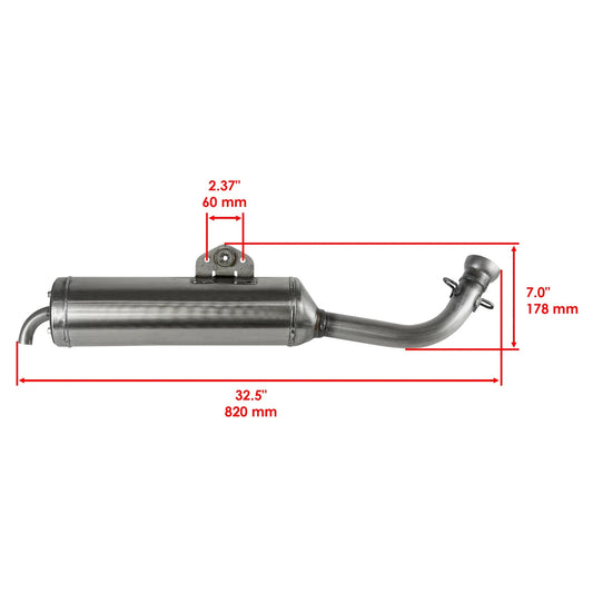 Exhaust Muffler Kit For Yamaha Grizzly 700 YFM700 Limited/Special FI EPS 2016-23