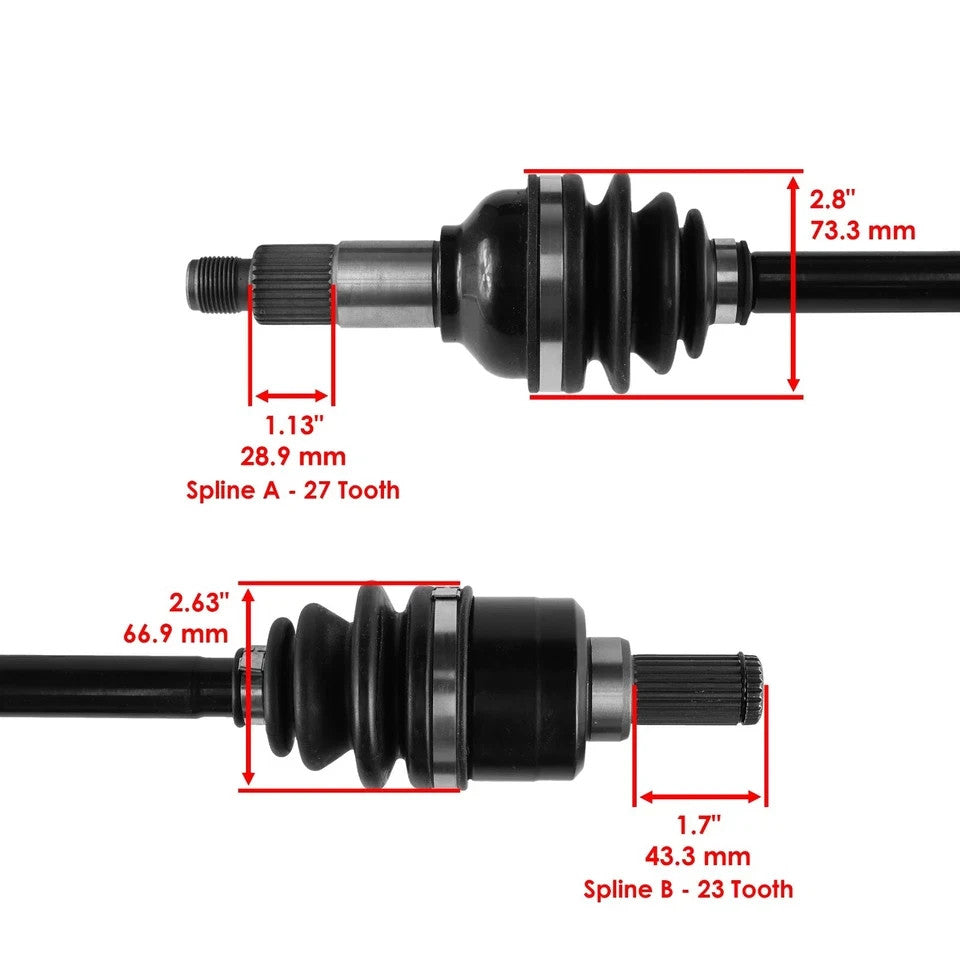 for Yamaha Grizzly 700 YFM700 4WD FI 2014-15 Rear Right and Left CV Joint Axles