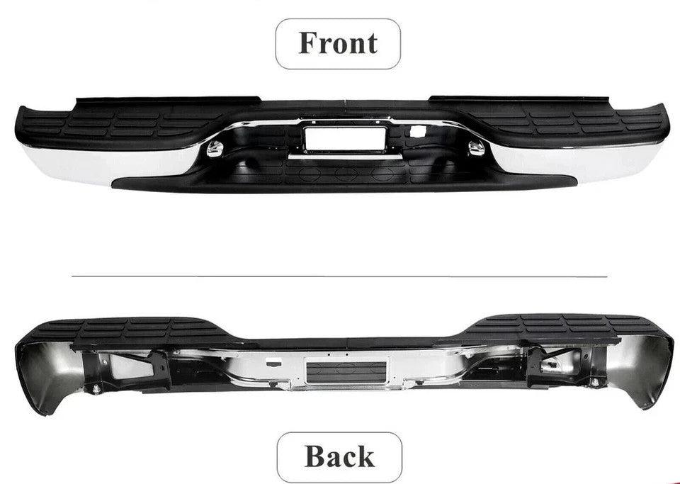 Complete - Chrome Rear Bumper For 1999-2007 Chevy Silverado GMC Sierra 1500 2500