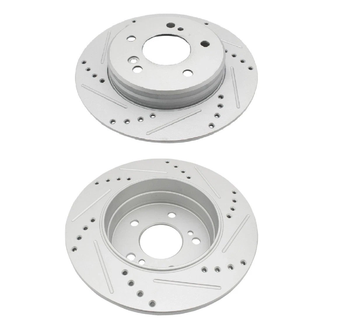 Rear Performance Cross Drilled Slotted G-Coated Brake Rotor Pair New