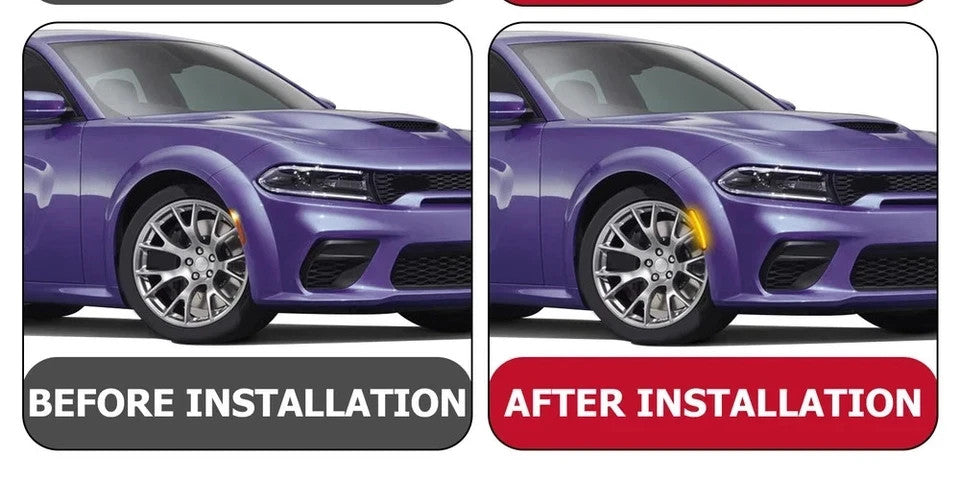Front Bumper LED Side Marker Signal Lights For 2015-2023 2016 Dodge Charger