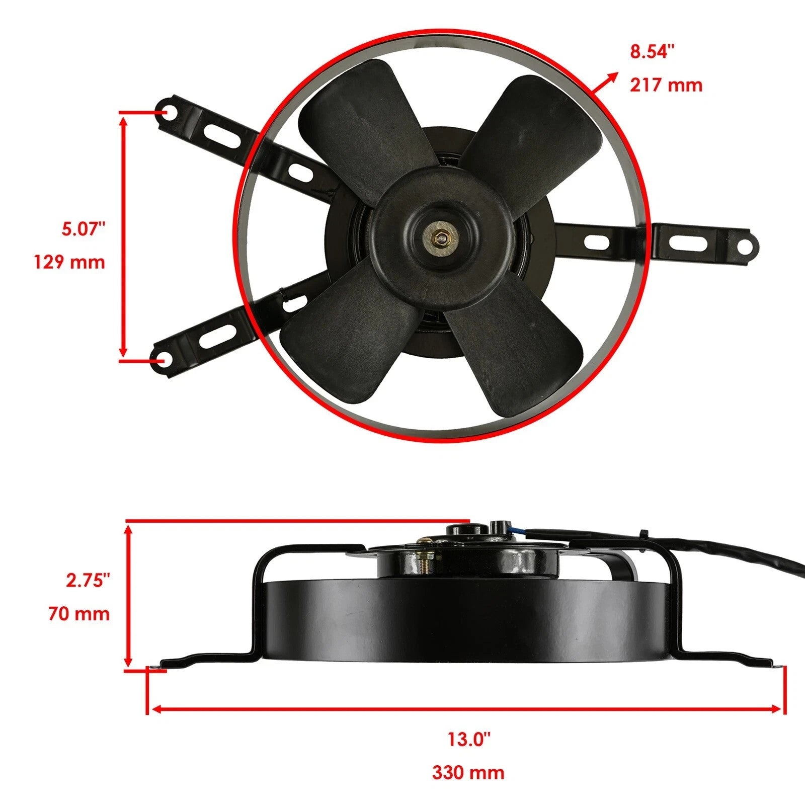 Caltric Radiator Fan Assembly For Kawasaki Brute Force 750 KVF750-A 2005-2011