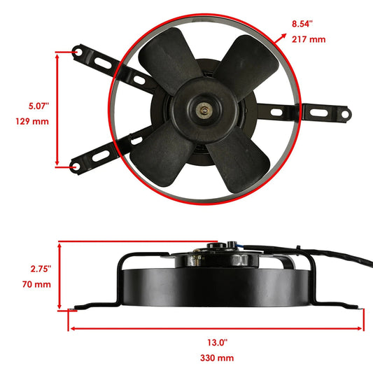 Caltric Radiator Fan Assembly For Kawasaki Brute Force 750 KVF750-A 2005-2011