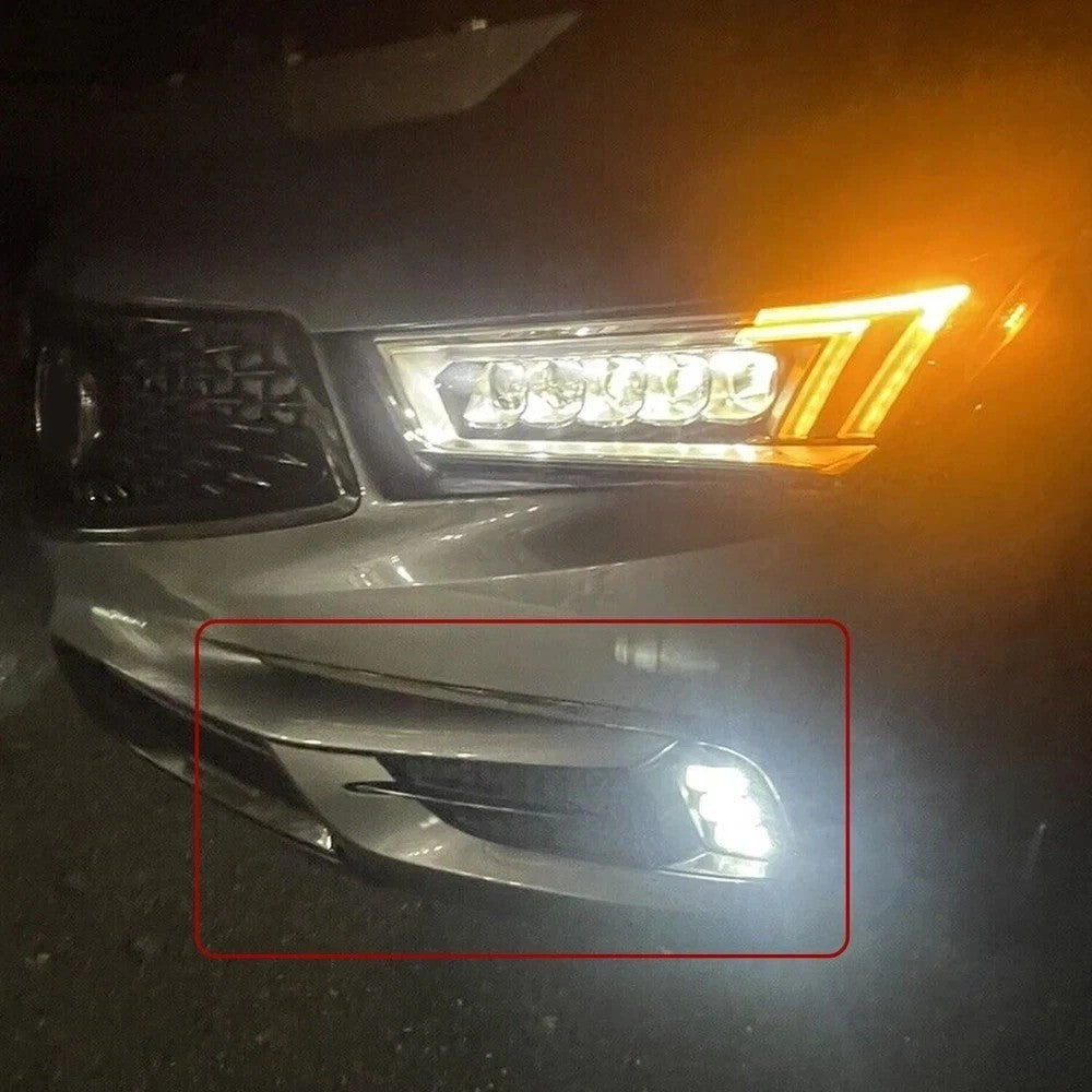 HECASA  LED Clear Fog Lights Lamps Kit LH & RH For 2017-2020 Acura MDX
