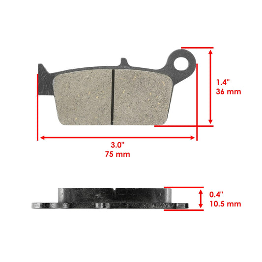 Caltric Rear Brake Pads for Honda CR125R CR250R CR500R 1987-2001 / 43105-KZ1-415