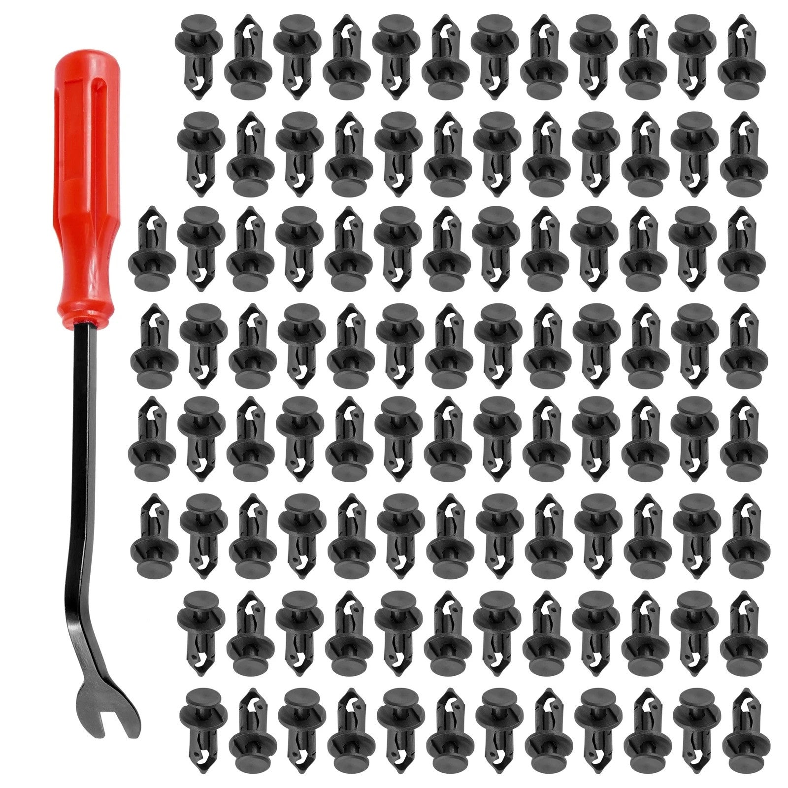 100 Fender Rivet Clips w/ Tool for Polaris 7661855 Honda 90653-HC4-900 21075686