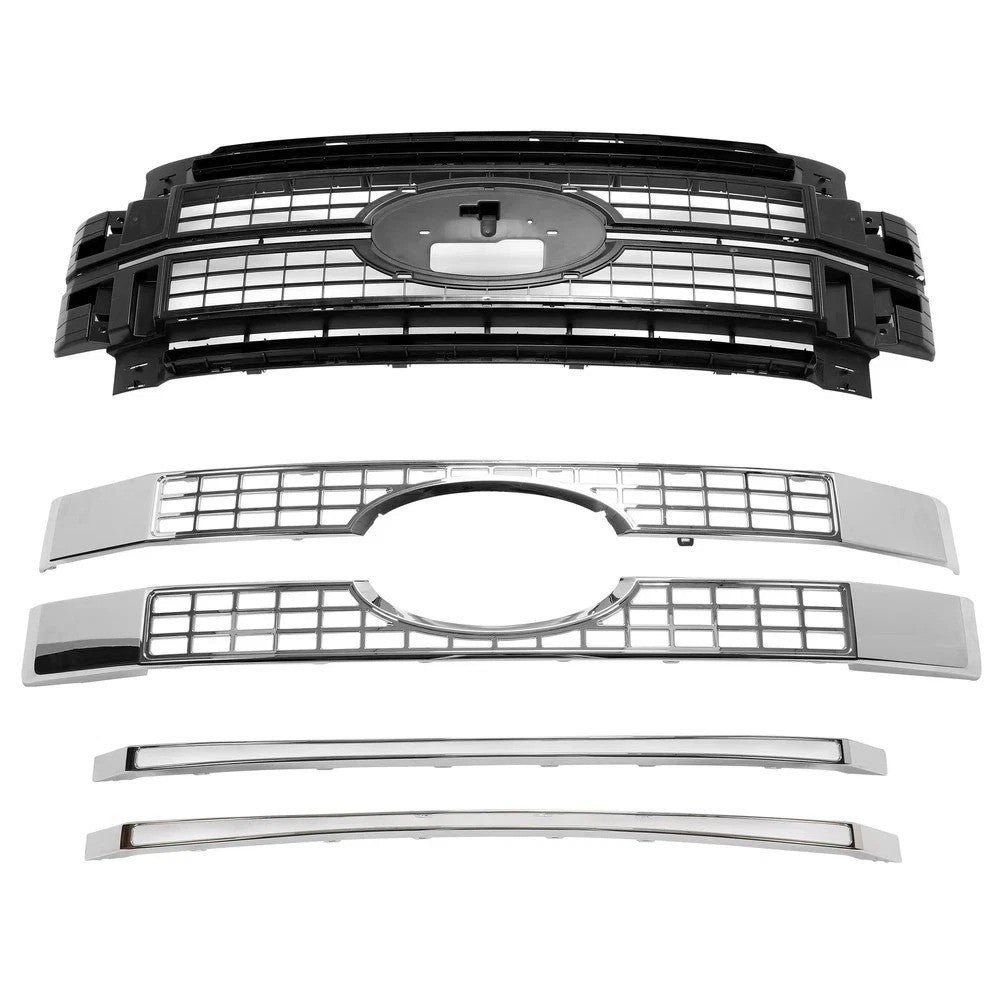Fits 2017-2019 Super Duty F250 F350 Ford Platinum Bumper Chrome Grille Grill