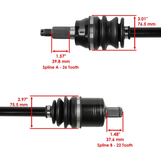 Front Left Complete CV Joint Axle for Polaris RZR XP 1000 Eps 2014-2019