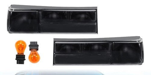 HECASA Smoked Tail Lights Brake Lamps For Ford Mustang 1987-1993 w/Bulbs DOT/SAE
