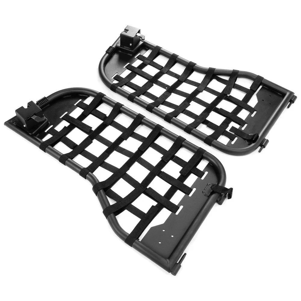 For 1976-1995 Jeep CJ7/YJ Wrangler 2DR Black Tubular Trail Door With Side Mirror