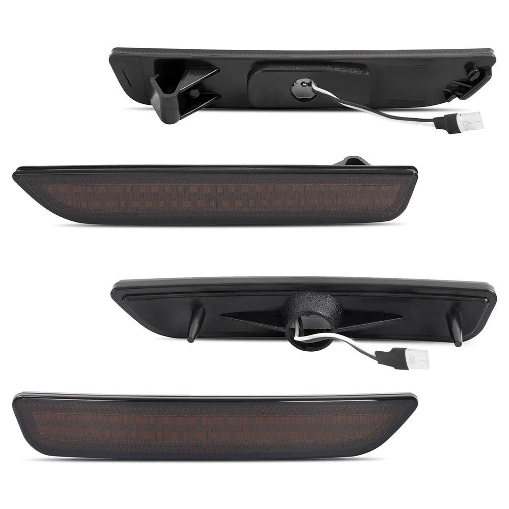 Side Marker Lights Smoked Lens For Ford Mustang 2010-2014 Front & Rear LED  4PCS