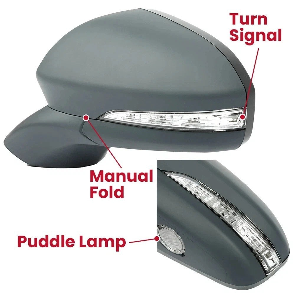 Power Mirror For Ford Fusion S SE 2013-2016 LH RH Manual Fold Heated Paintable