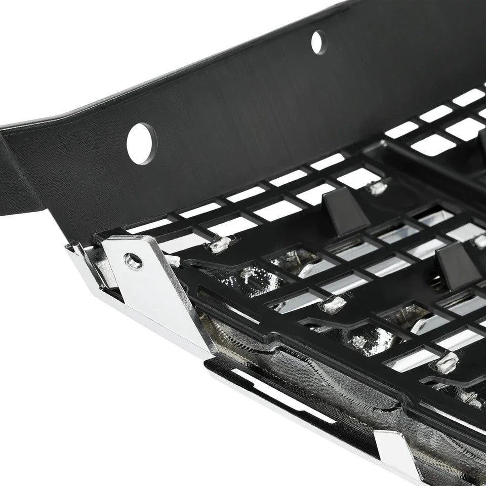 2Pcs Front Bumper Upper & Lower Grille Chrome Grill For Cadillac SRX 2013-2016
