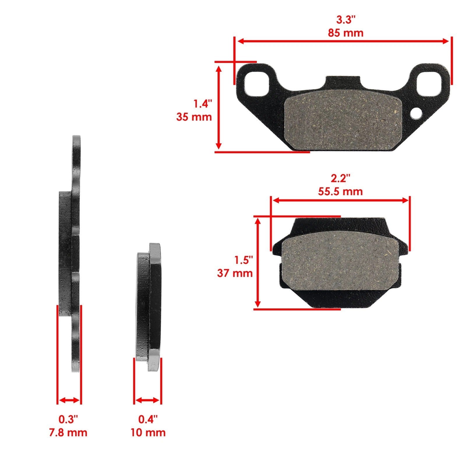Caltric Front and Rear Brake Pads for Suzuki LT250R Quadracer 250 1985 1986