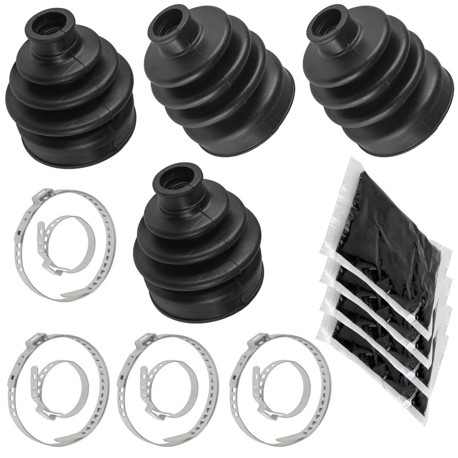 2 Front Axle Inner Outer CV Boot Kit for Kawasaki Bayou 300 KLF300C 4X4 1998-04