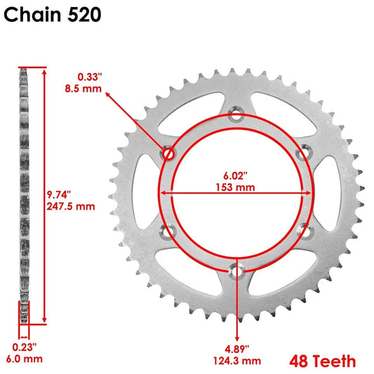 Black O-Ring Drive Chain & Sprocket Kit for Honda CRF250R 2003 / CRF450R 04-16