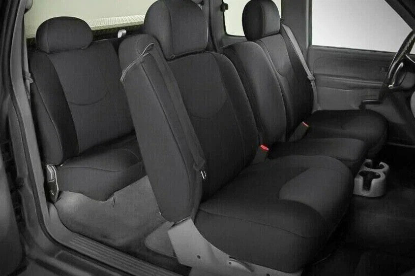 Full Set Seat Covers Black Cloth For Chevy Silverado 1500 Extended Cab 1999-2006