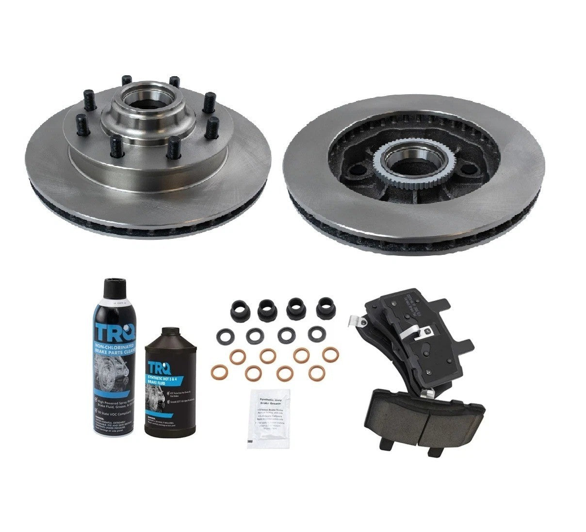 Front Ceramic Disc Brake Pad & Rotor Kit w/Chemicals for Chevy GMC Truck SUV