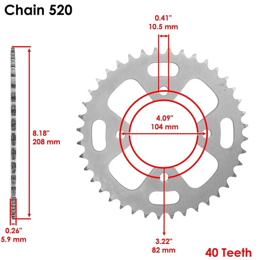 Drive Chain & Sprockets Kit for Honda ATC350X 1985 Gold