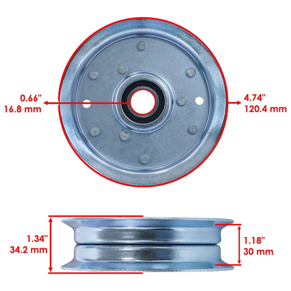 Caltric 690387MA 690451 9542 690387 725171 Deck Idler Pulley for Murray Snapper