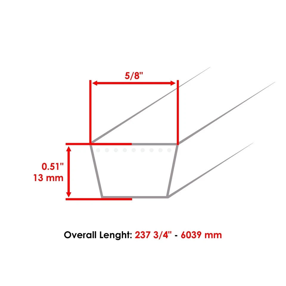 Caltric 72" Deck Belt for Bad Boy Renegade Gas 72" 2019 - 2025 / 041-2375-00