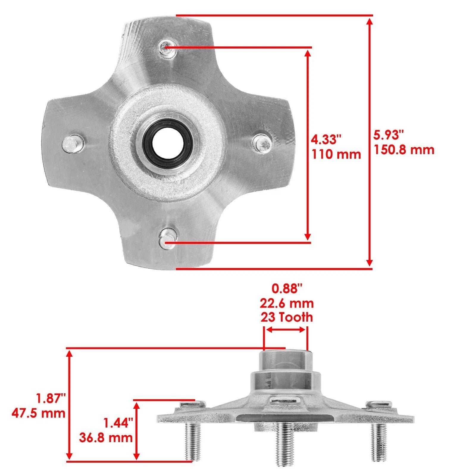 Rear Axle Shaft Wheel Hub for Honda TRX450FE TRX450FM Foreman 450 4x4 2002- 2004