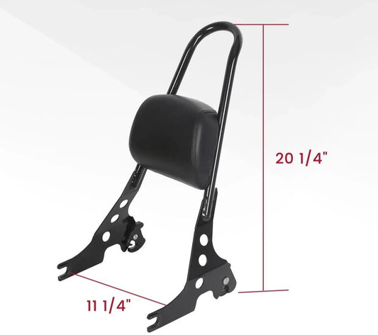 Black Detachable Sissy Bar Backrest For Harley Sportster 883 1200 XL 2004-2022