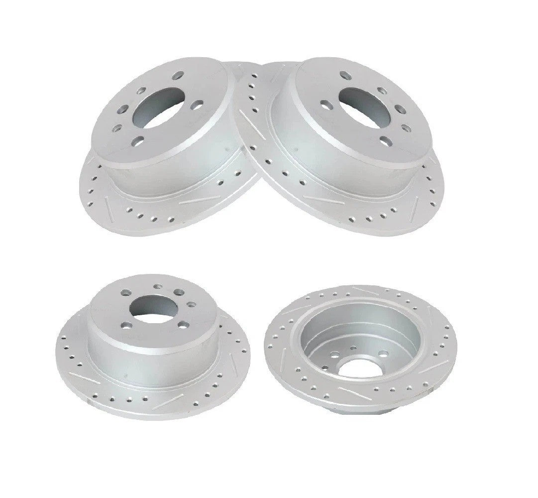 Performance Brake Rotor Drilled Slotted G-Coated Rear Pair for BMW 3