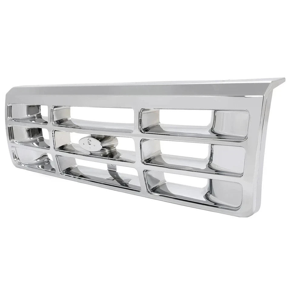 HECASA For Ford F150 F250 F350 Bronco 1992-1997 Grille Headlight Door Kit Chrome
