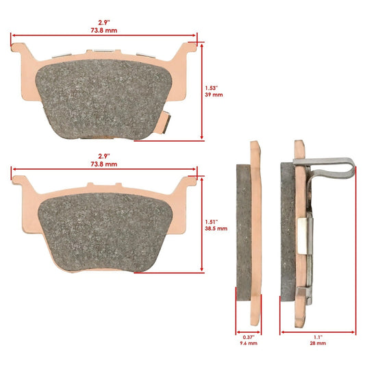 Brake Pads for Honda 420 TRX420FA TRX420FPA Fourtrax Rancher Front Rear 09-17