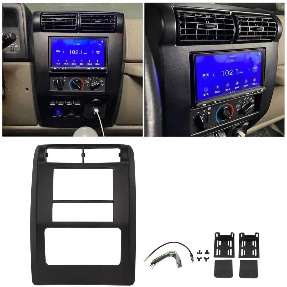 Double Din Dash Kit w/Wiring Harness For 03-06 Jeep Wrangler TJ Radio Dash Bezel