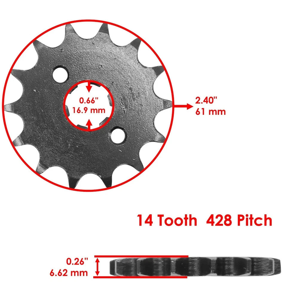 Drive Chain & Sprockets Kit for Honda XR100R 1985-2003 / CRF100F 2004-2013
