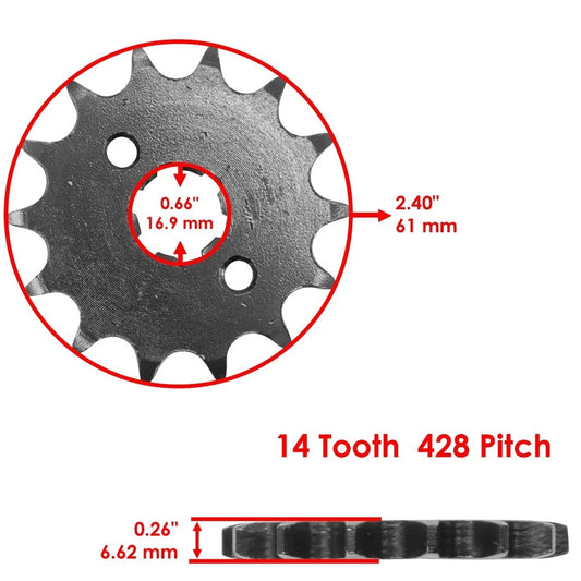 Drive Chain & Sprockets Kit for Honda XR100R 1985-2003 / CRF100F 2004-2013