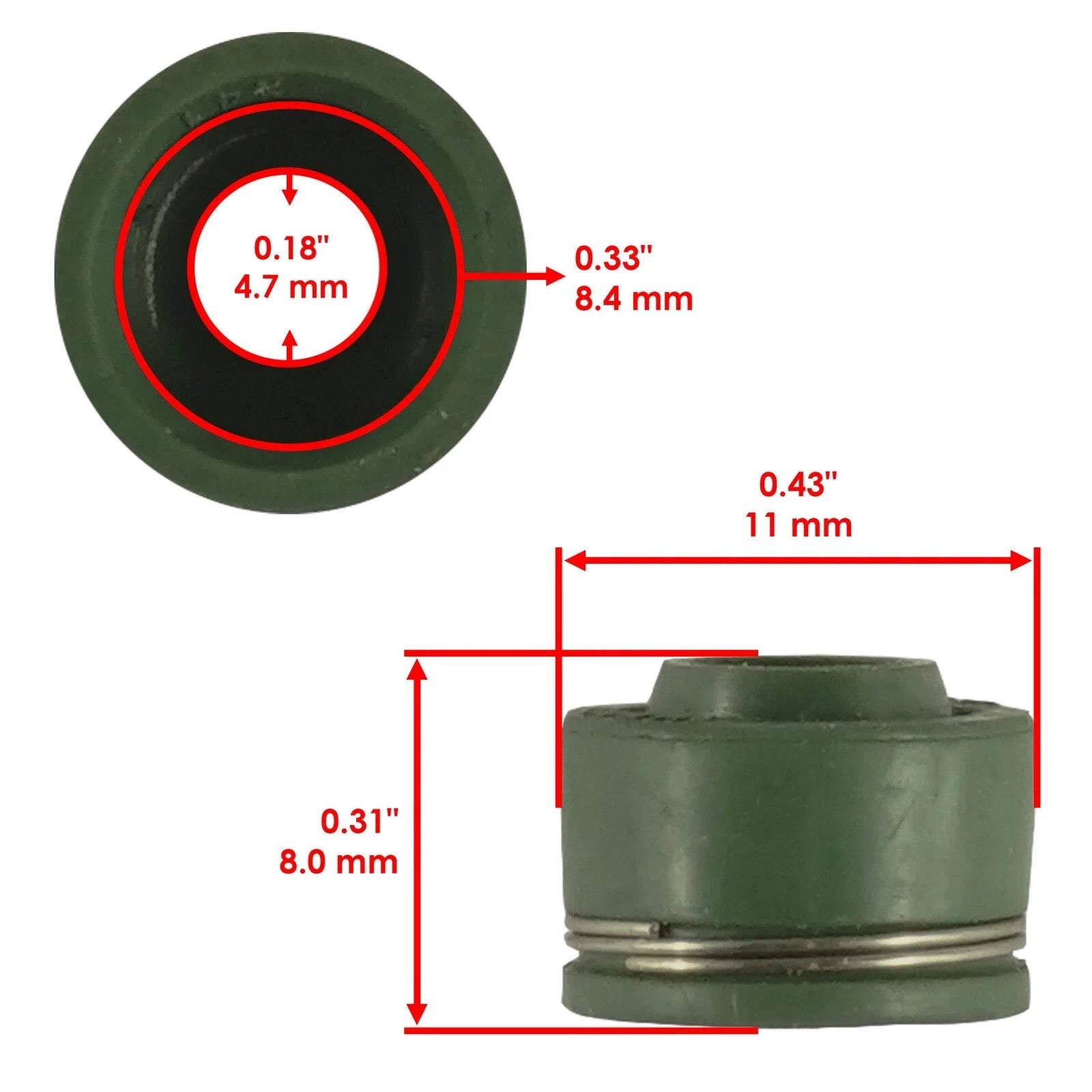 2x Valve Stem Seal for Honda Recon 250 2002-2009 2011-2022