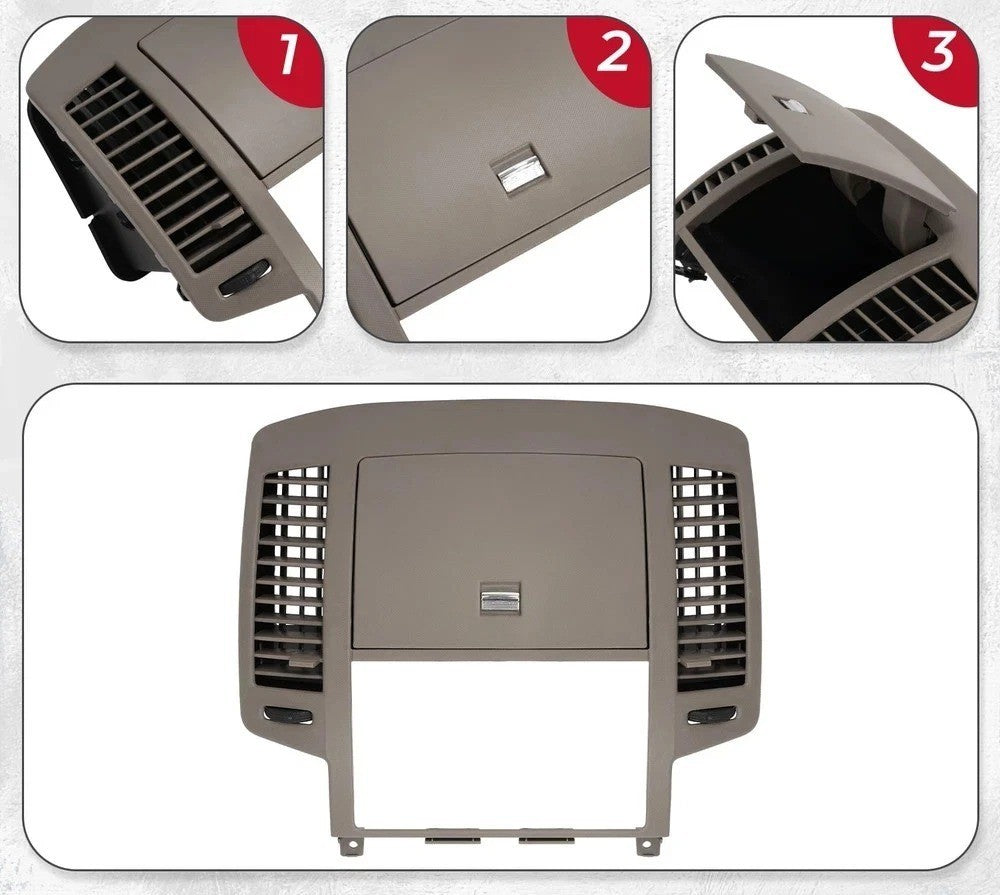 Brown For 2005-2006 Nissan Altima Center Dash Radio Surround Bezel Storage Cubby