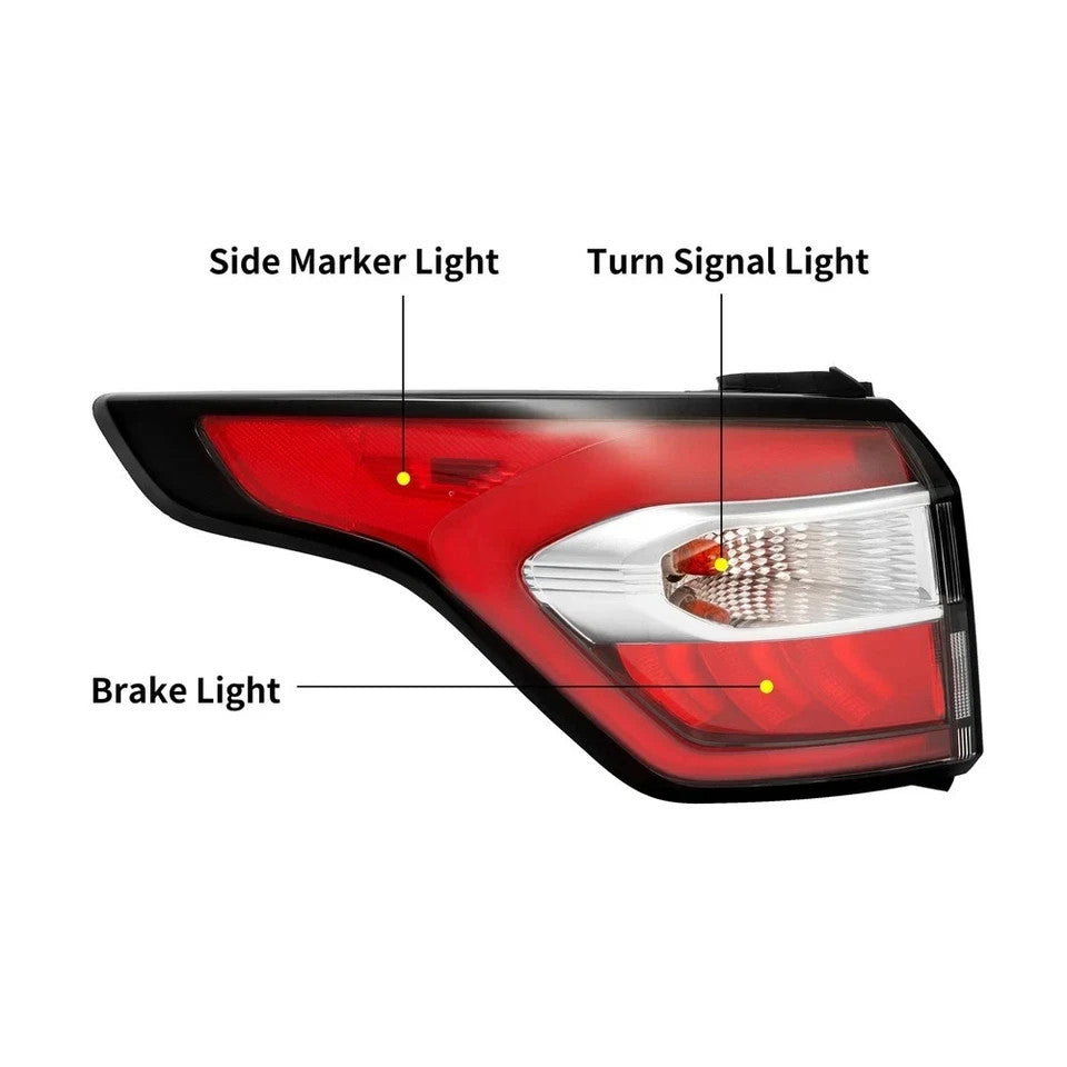 Left Outer Side Rear Tail Light Brake Lamp For 2017-2019 Ford Escape Kuga w/Blub