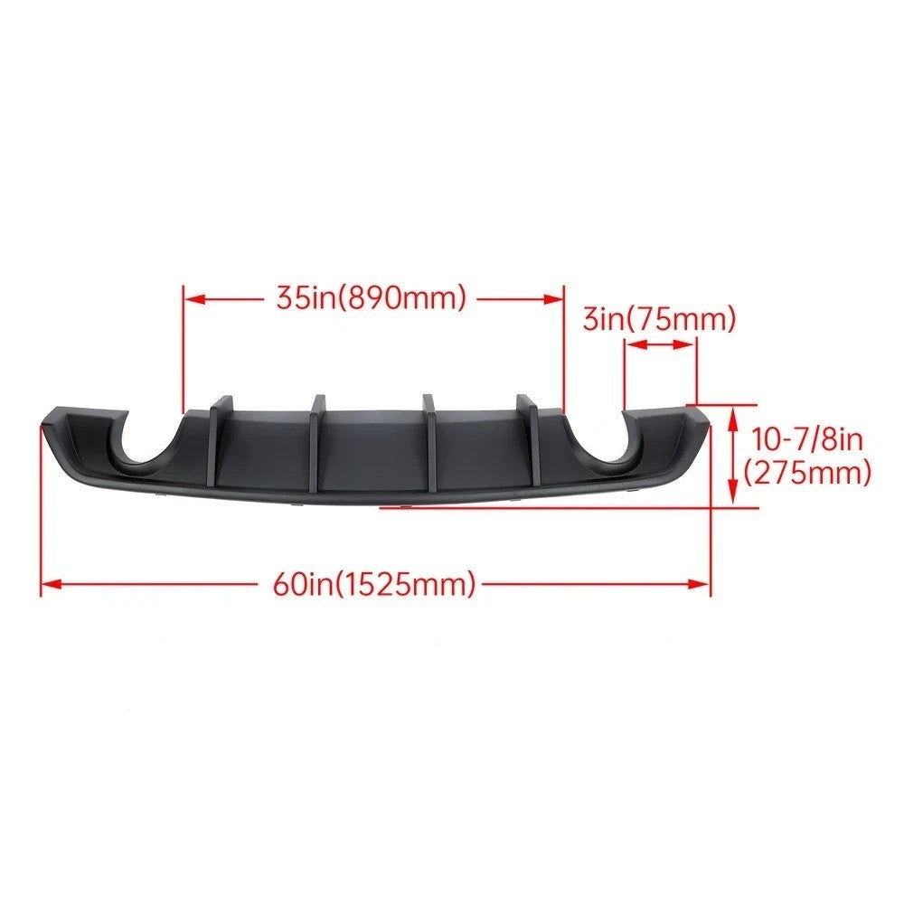 For 2012-2014 Dodge Charger SRT8 Lip Spoiler Matte Painted Rear Bumper Diffuser