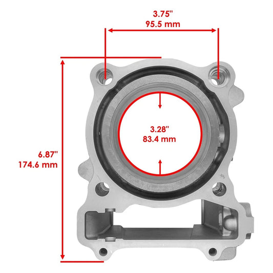 Caltric Cylinder Kit For Yamaha Kodiak 400 YFM400FAH 4x4 Hunter 2001-2006