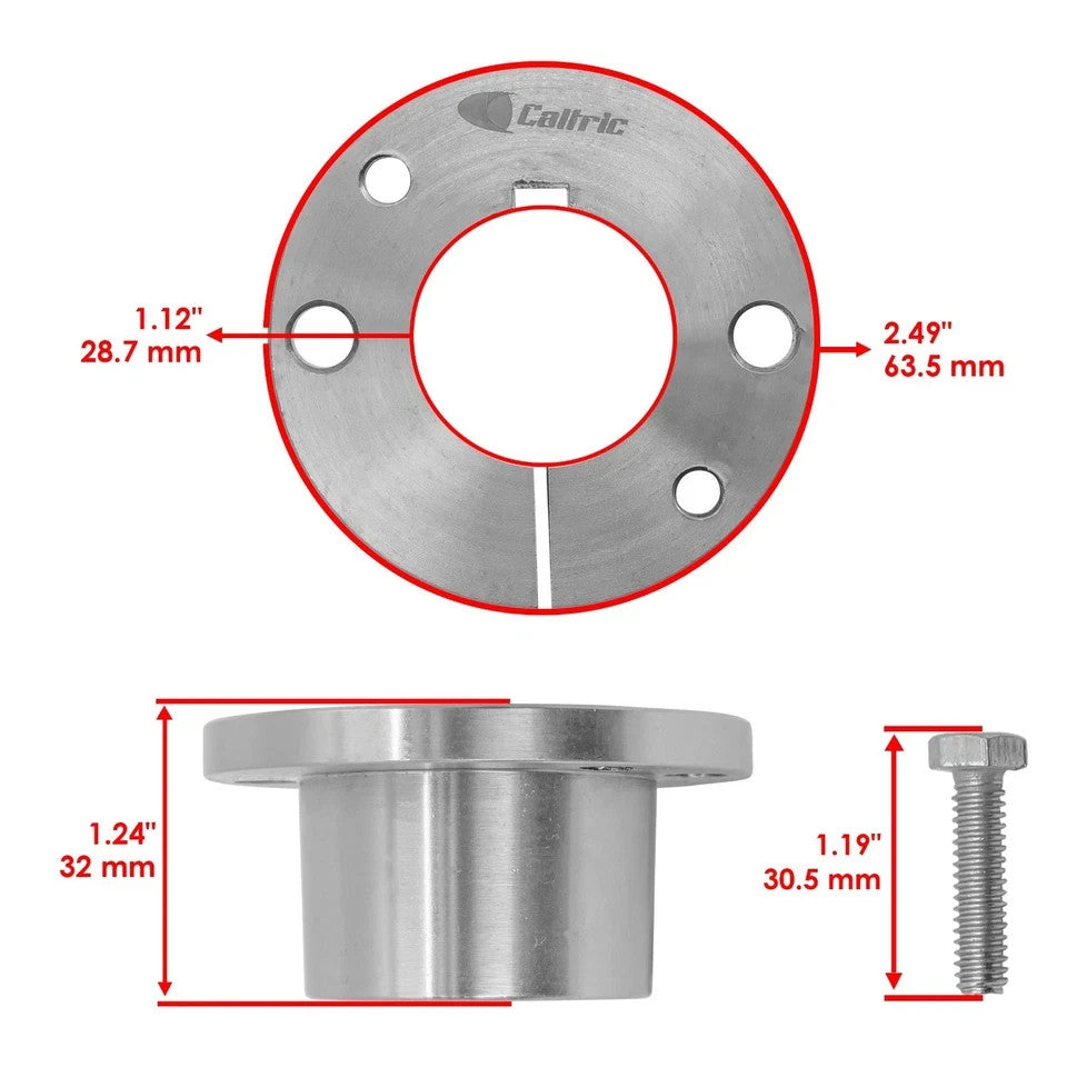 Caltric Deck Pulley & Tapered Hub For Scag SCZ61RD-921FX / SCZ61V-31FX  61"