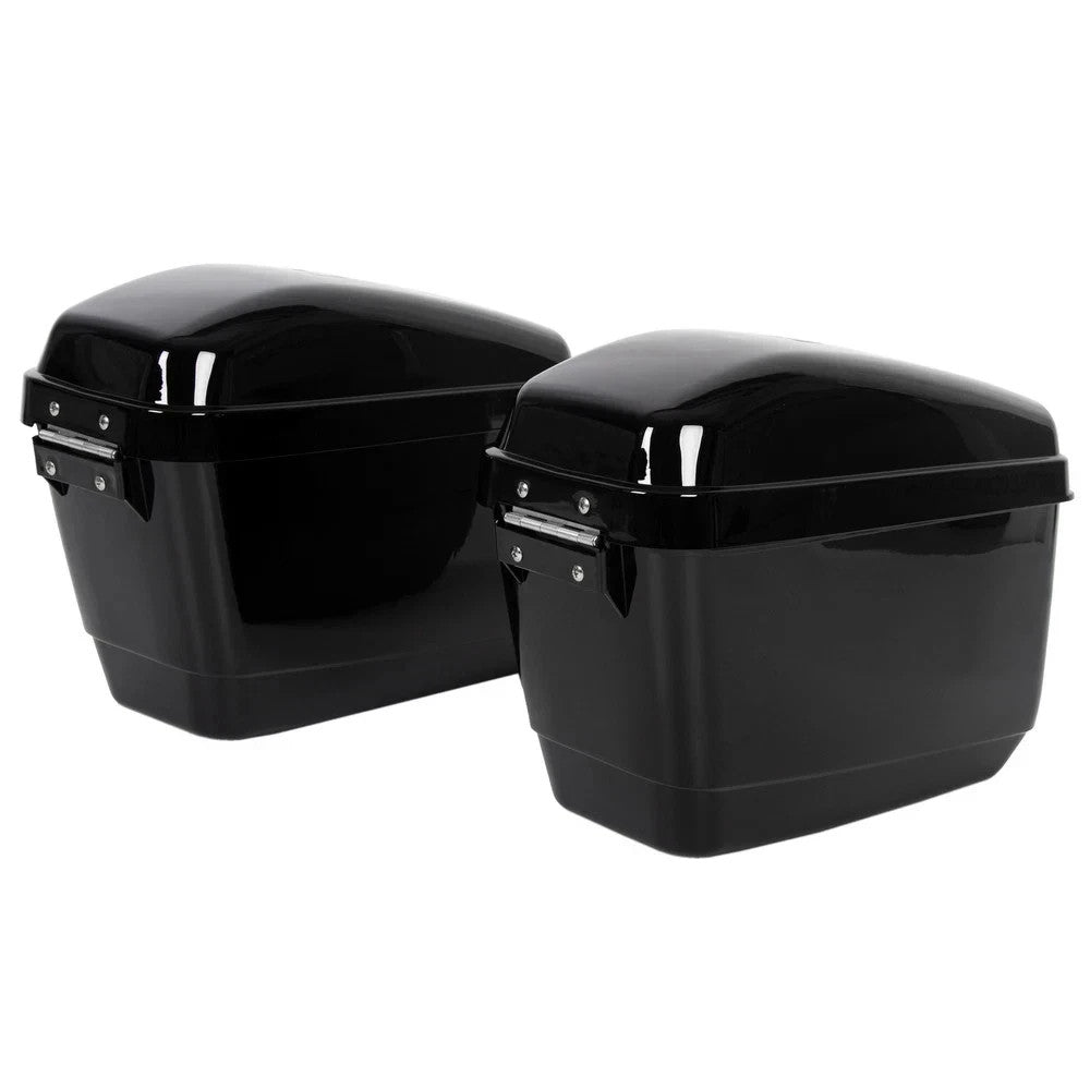 Motorcycle Hard Saddlebags Bags Luggage For Harley Honda Suzuki Yamaha Cruiser