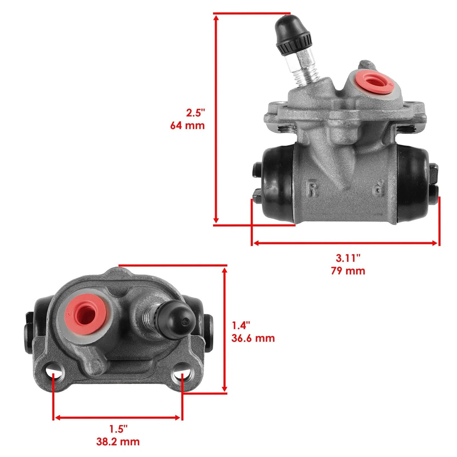 Front Wheel Brake Cylinder w/Shoes for Honda Recon 250 TRX250TM 2002-09 2011-23