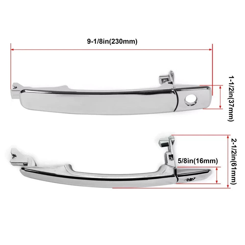 HECASA Front Driver Side Chrome Door Handle w/Key Hole For 09-2015 Nissan Rogue