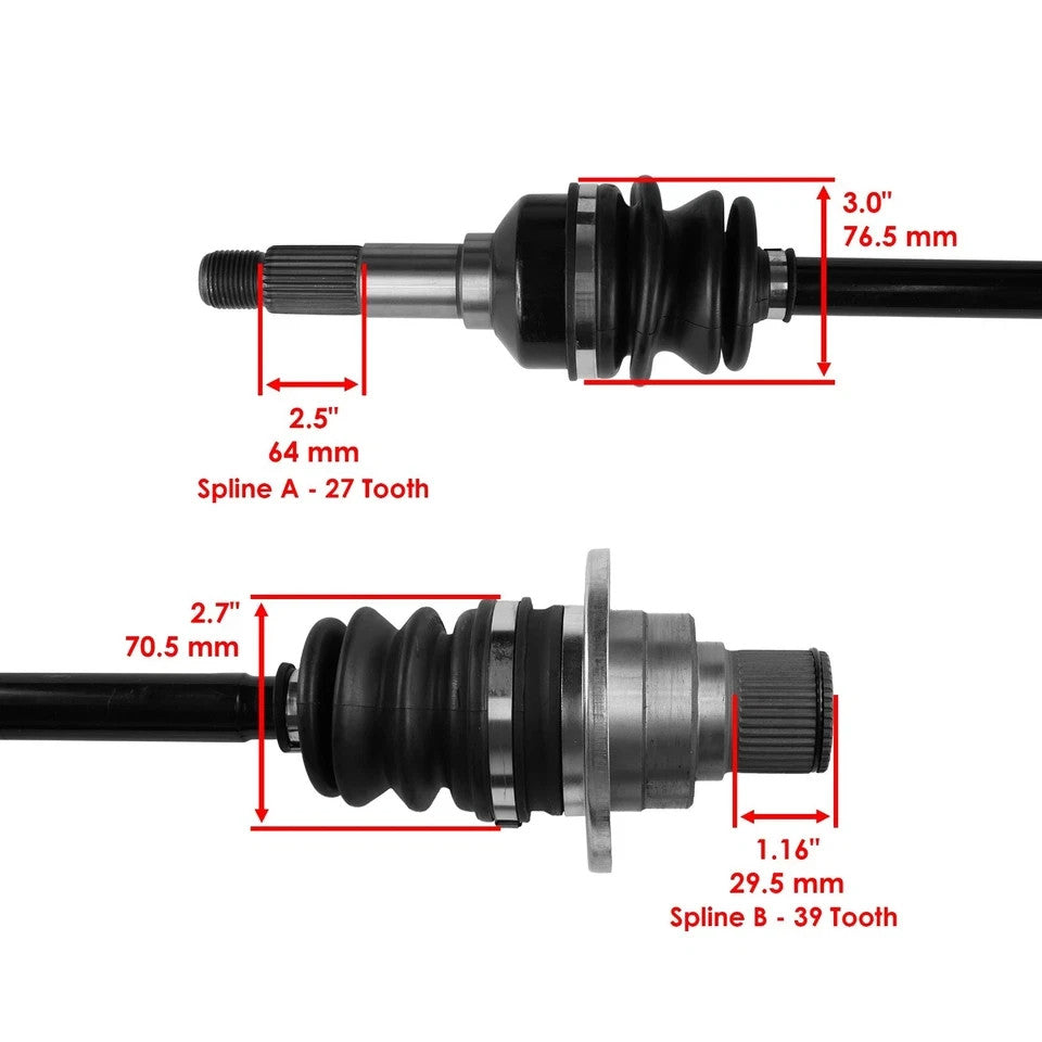 for Yamaha Rhino 450 YXR450F 4X4 2006-2009 Rear Right and Left CV Joint Axles