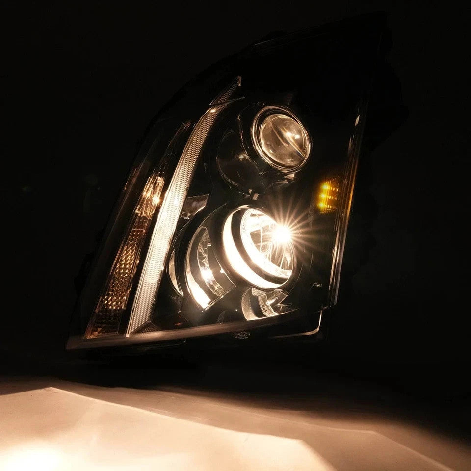 HECASA Pair Halogen Headlight For Cadillac CTS 2008-2015 Left and Right W/Bulbs