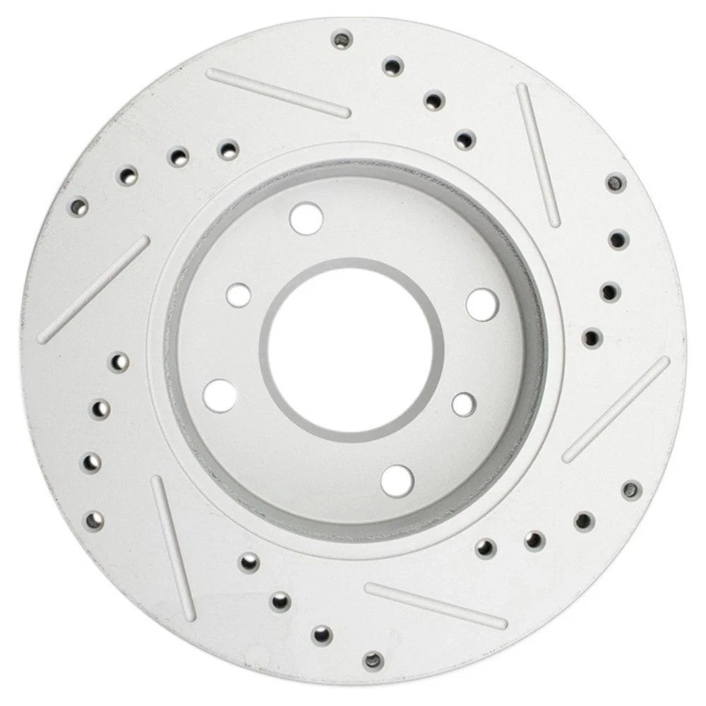 Performance Brake Rotor Drilled & Slotted Front Coated Pair for Nissan