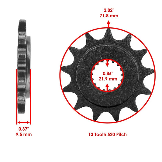 Black Drive Chain And Sprockets Kit for Honda TRX450ER Electric Start 2006-2014