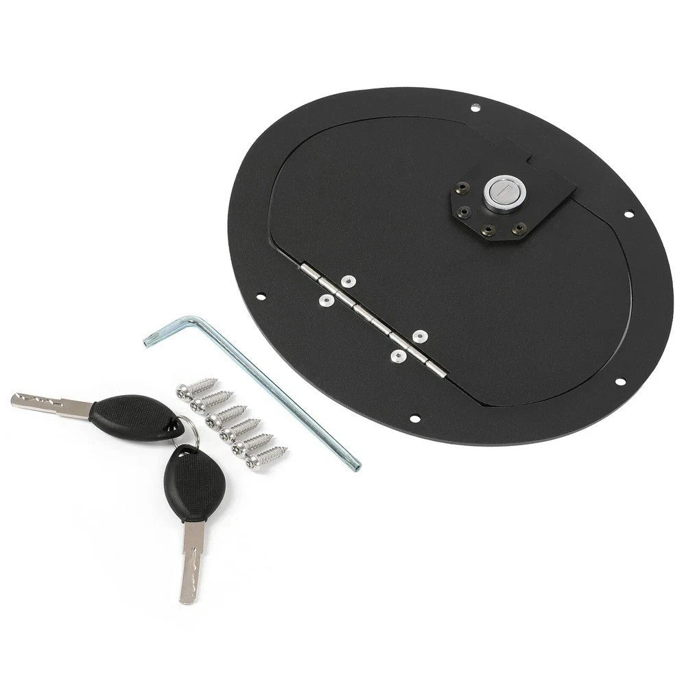 HECASA Black Powder Coated Locking Fuel Door Fit HMMWV Any Model & Hummer H1
