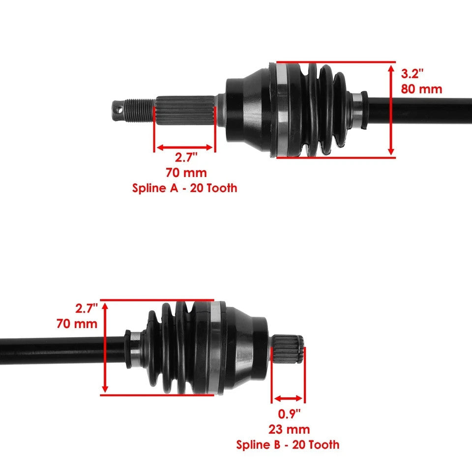 Rear Right and Left CV Joint Axles for Polaris Hawkeye 300 2X4 4X4 2006-2011