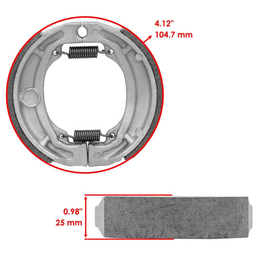Front Brake Pads and Rear Brake Shoes for Suzuki DR-Z125L DRZ125L 2003-2019