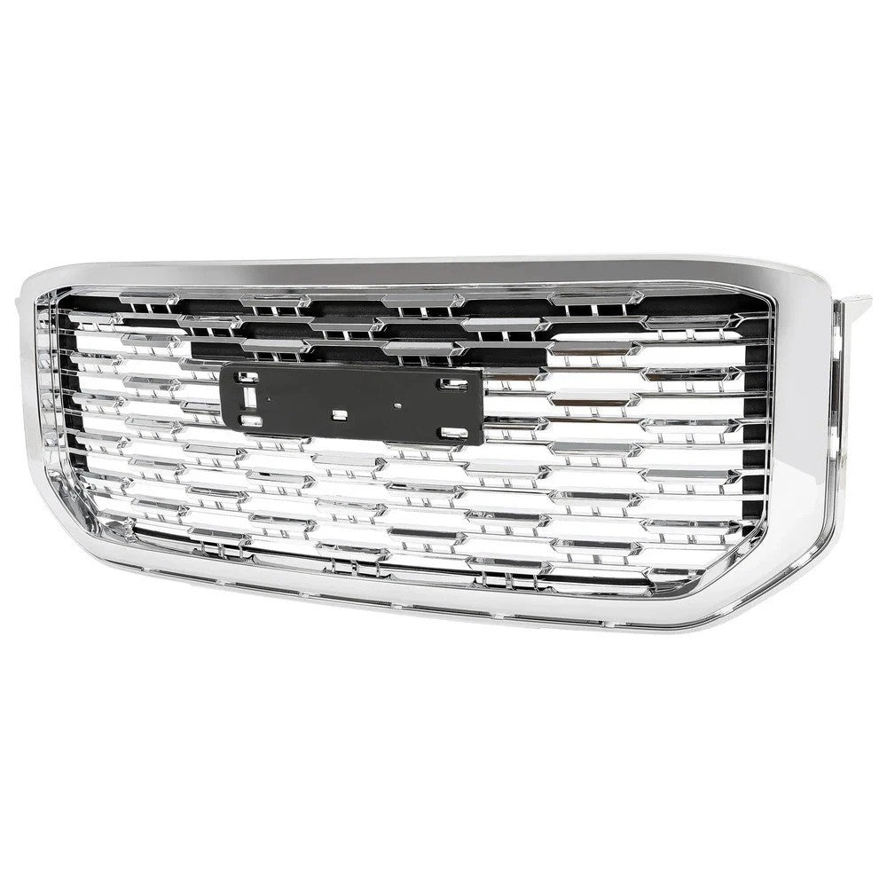 Chrome Front Upper Grille Mesh Grill For GMC Yukon/ Yukon XL Denali Style 15-20